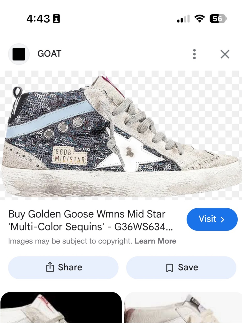 Golden Goose 39 perfect condition Sequin High-Top Sneakers in Black and Gray